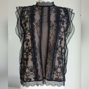 Alexis Black Lace Sheer Tank Top